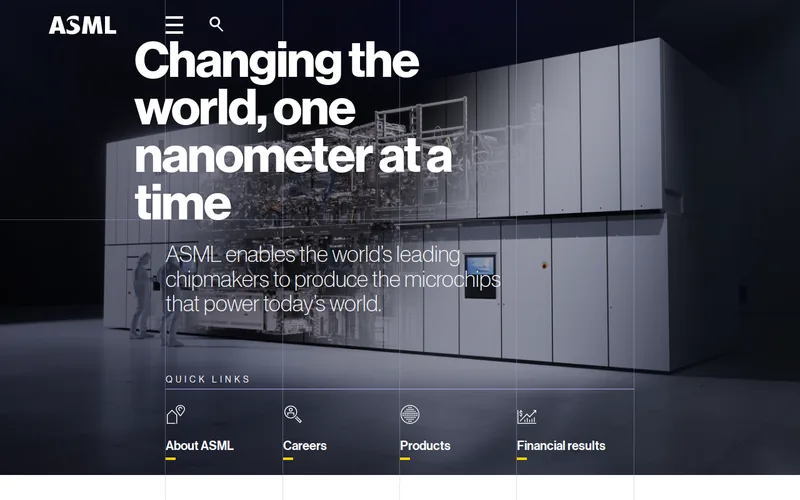 Website snapshot for ASML