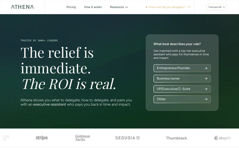 Website snapshot for Athena