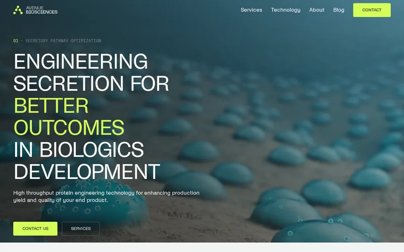 Website snapshot for Avenue Biosciences