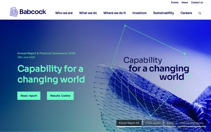 Website snapshot for Babcock International