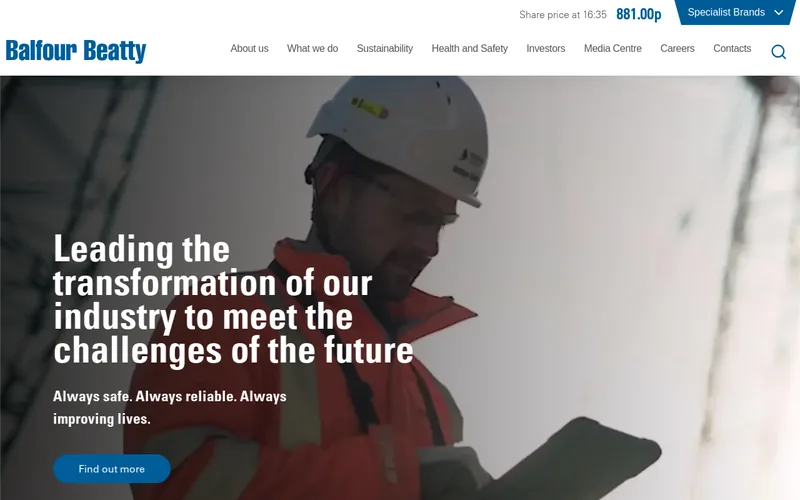 Website snapshot for Balfour Beatty Rail