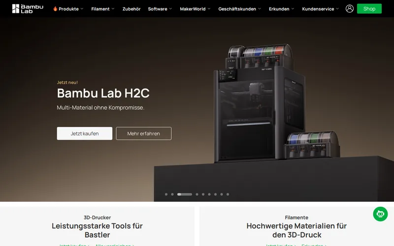 Website snapshot for Bambu Lab