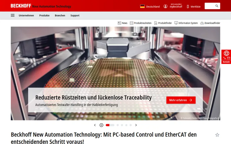 Website snapshot for Beckhoff