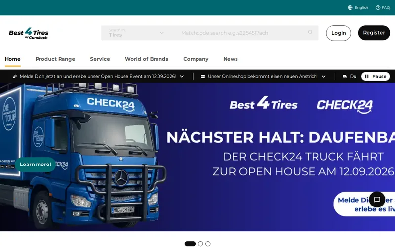 Website snapshot for Best4Tires