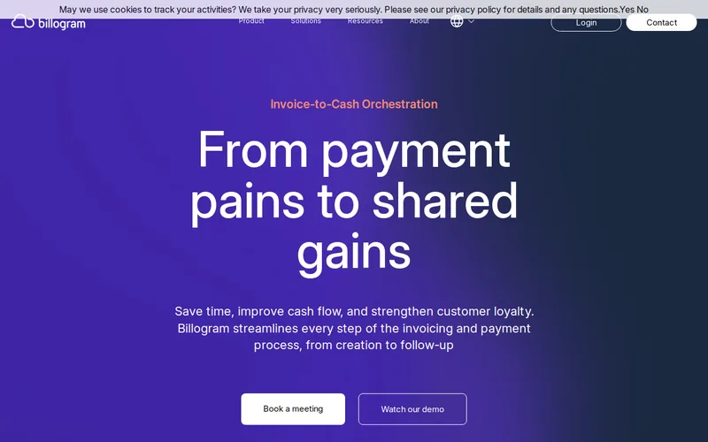Website snapshot for Billogram