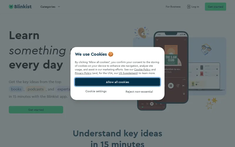 Website snapshot for Blinkist