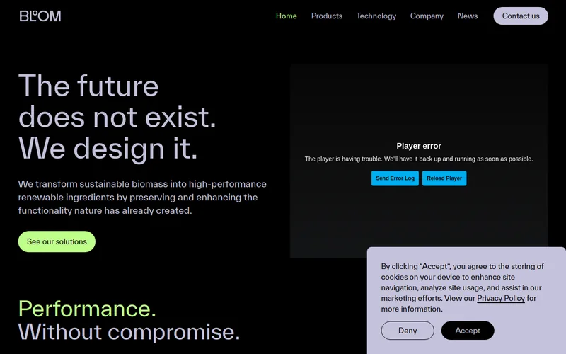 Website snapshot for Bloom Biorenewables