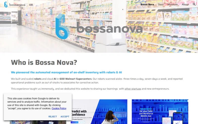 Website snapshot for BossaNova