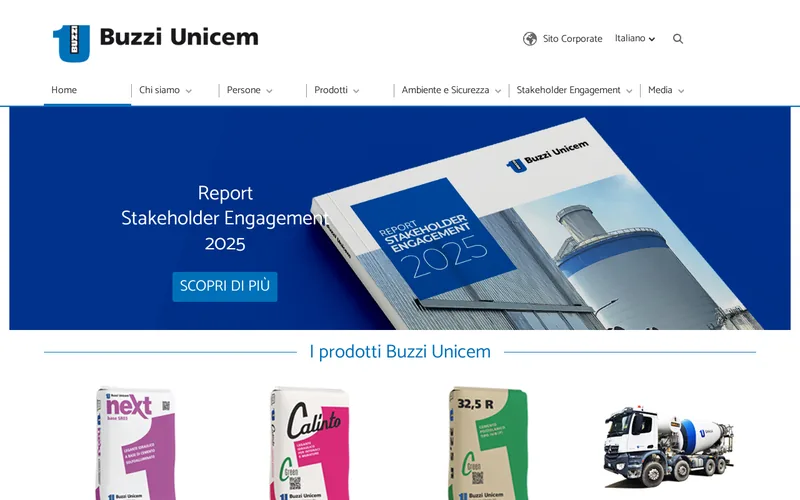 Website snapshot for Buzzi Unicem