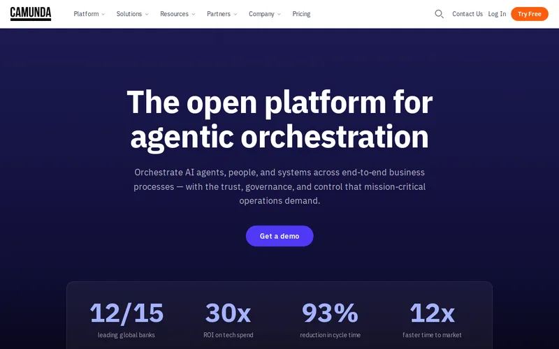 Website snapshot for Camunda