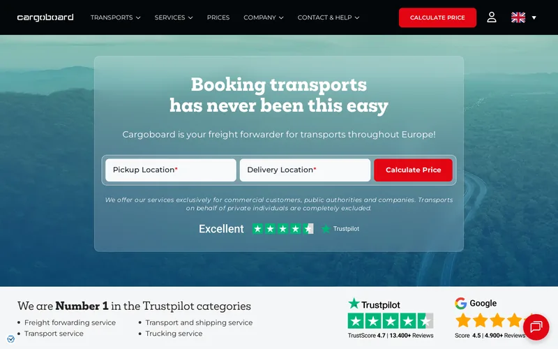Website snapshot for Cargoboard
