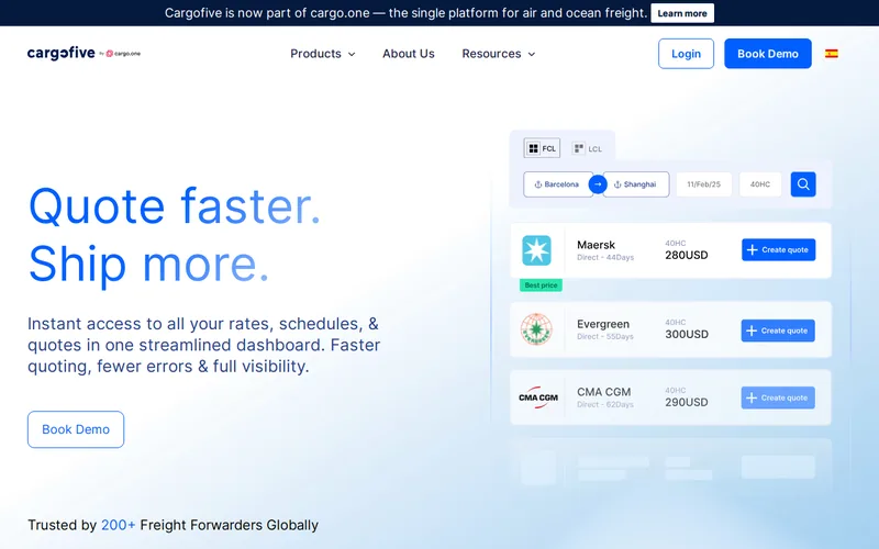 Website snapshot for Cargofive