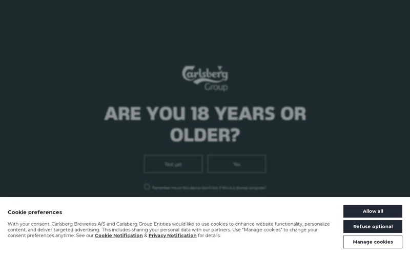 Website snapshot for Carlsberg