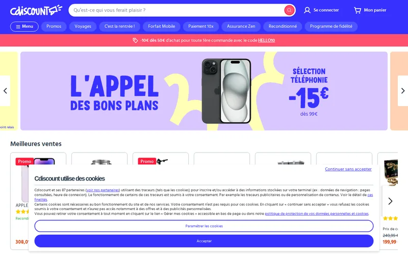 Website snapshot for Cdiscount