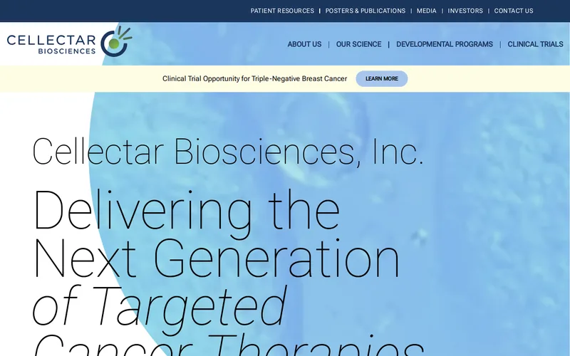 Website snapshot for Cellectar Biosciences