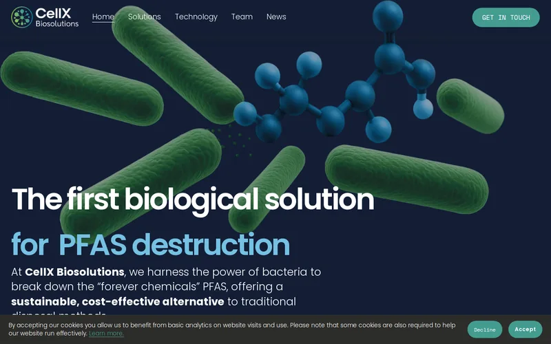 Website snapshot for CellX Biosolutions