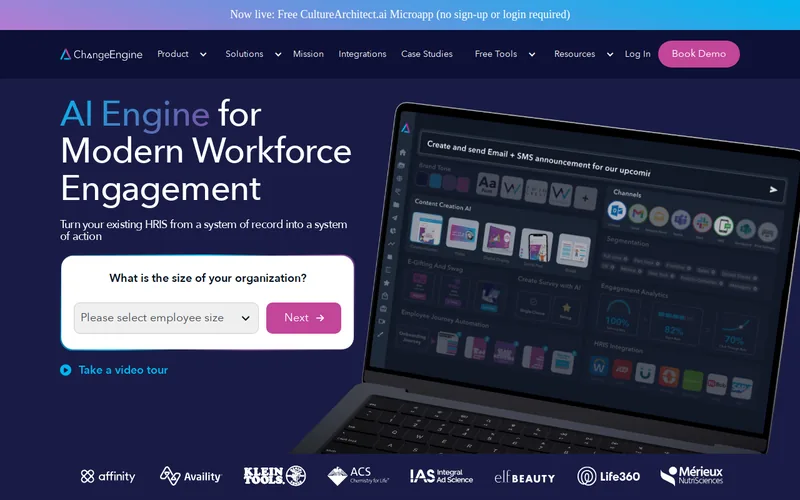 Website snapshot for ChangeEngine