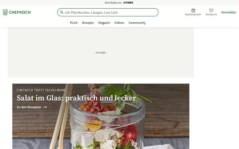 Website snapshot for Chefkoch