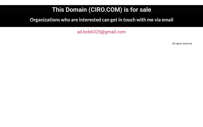 Website snapshot for CIRO