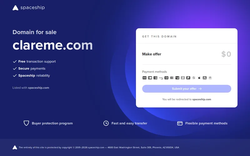 Website snapshot for clare&me