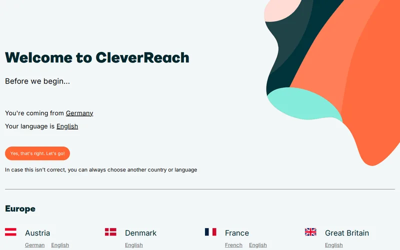 Website snapshot for CleverReach