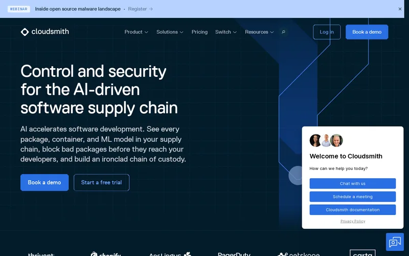Website snapshot for Cloudsmith
