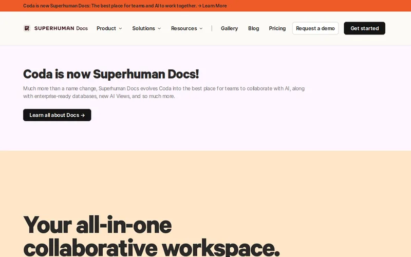 Website snapshot for Coda