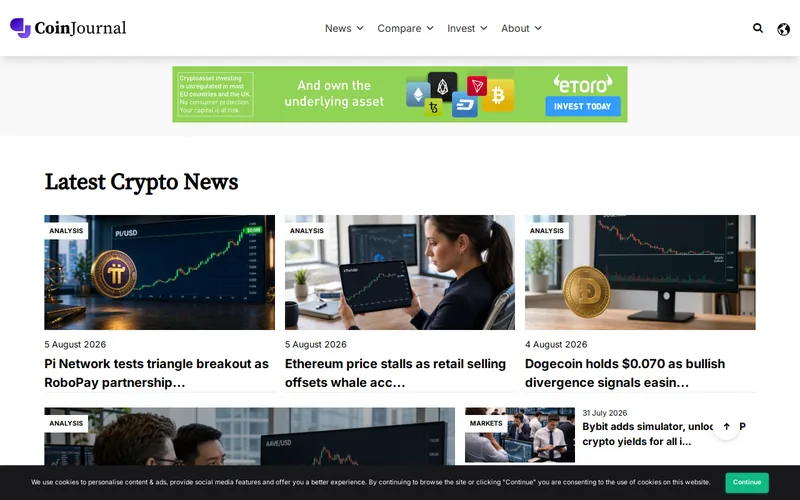 Website snapshot for CoinJournal