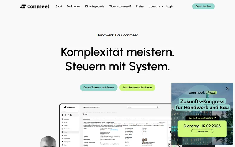Website snapshot for conmeet