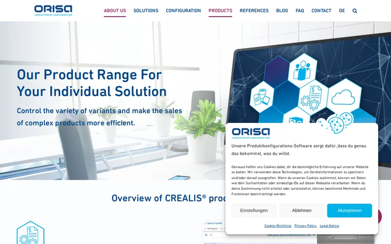 Website snapshot for Crealis