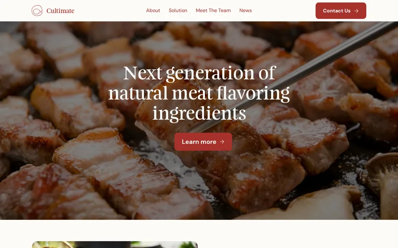Website snapshot for Cultimate Foods