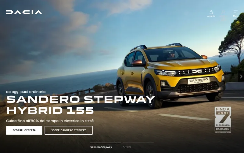Website snapshot for Dacia