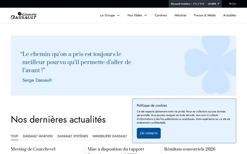 Website snapshot for Dassault Systèmes