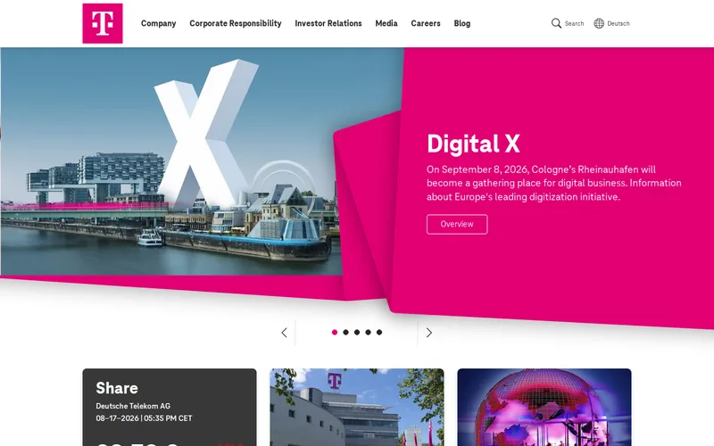Website snapshot for Deutsche Telekom AG