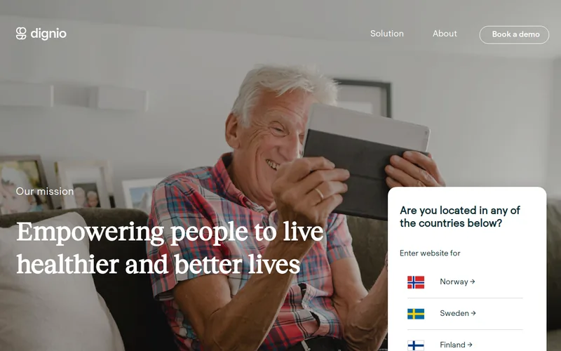 Website snapshot for Dignio