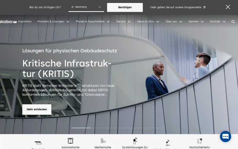 Website snapshot for dormakaba