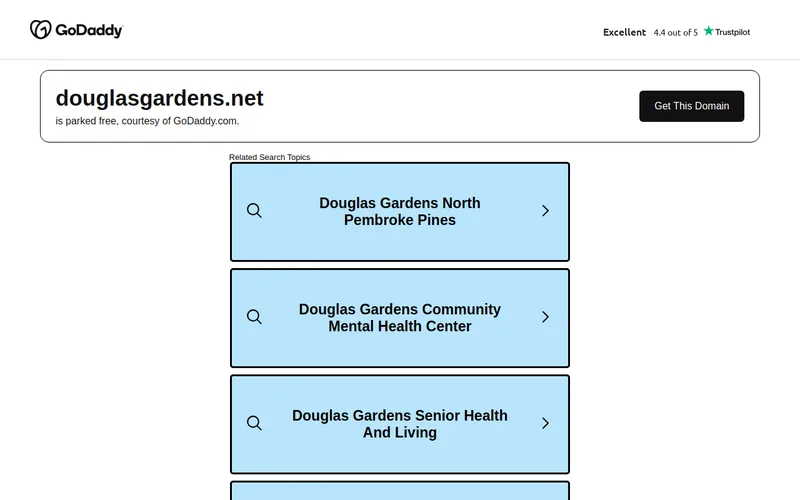 Website snapshot for Douglas Gardens