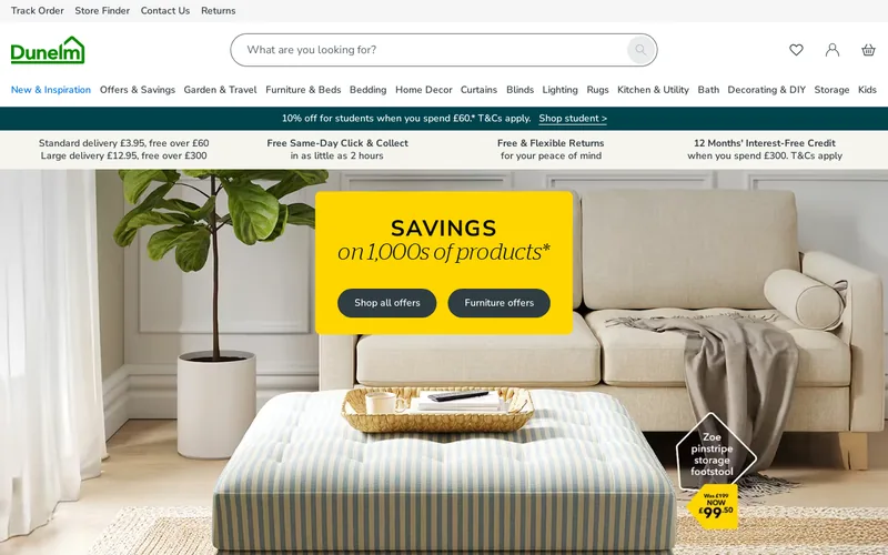Website snapshot for Dunelm