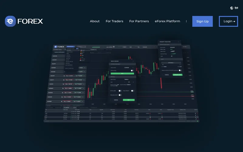 Website snapshot for e-Forex