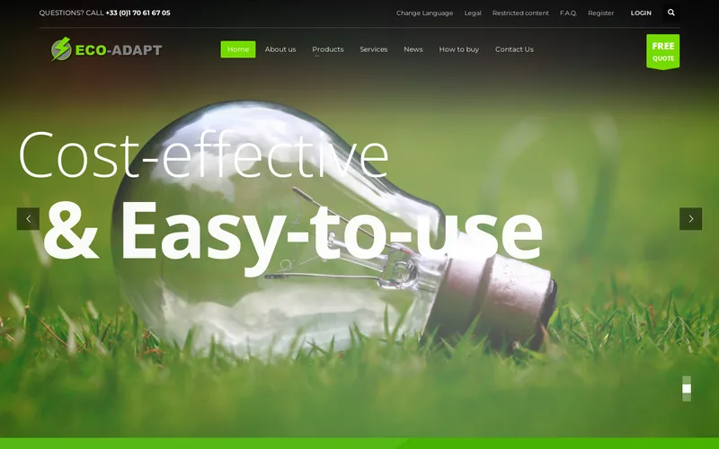 Website snapshot for ECO-Adapt SAS