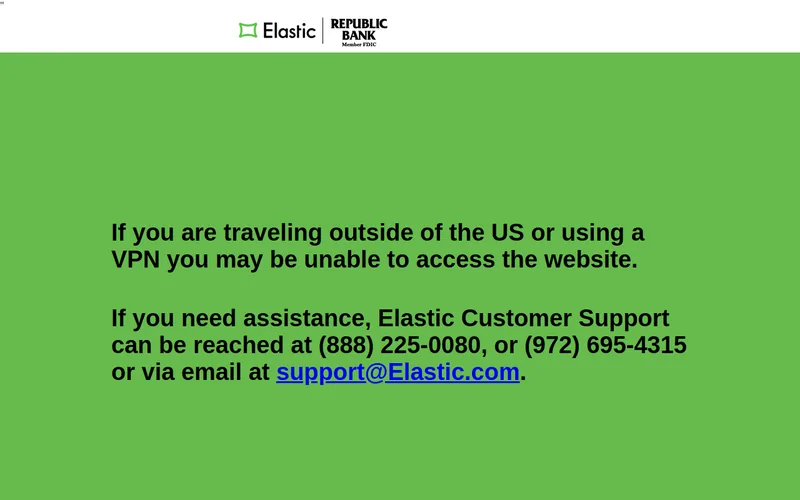 Website snapshot for Elastic
