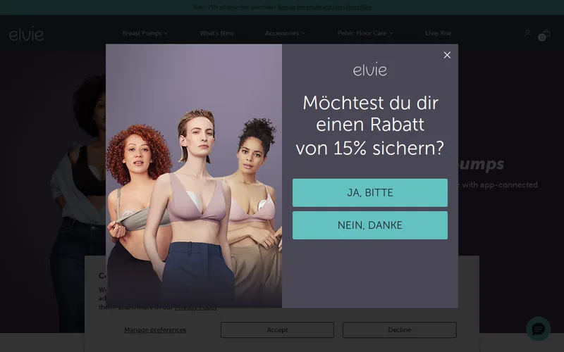 Website snapshot for Elvie