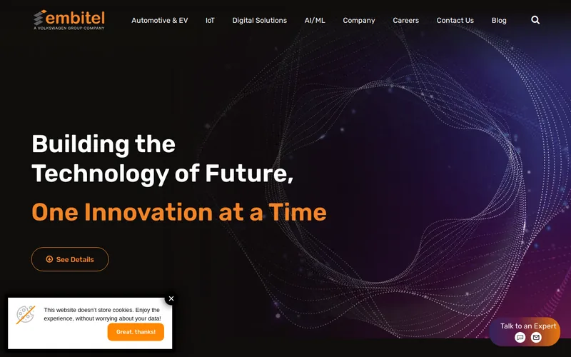 Website snapshot for Embitel