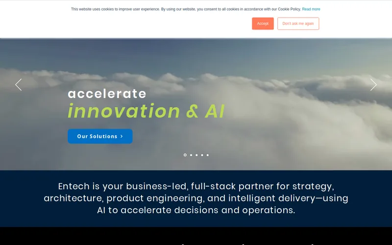 Website snapshot for EnTech (partial name mentioned)