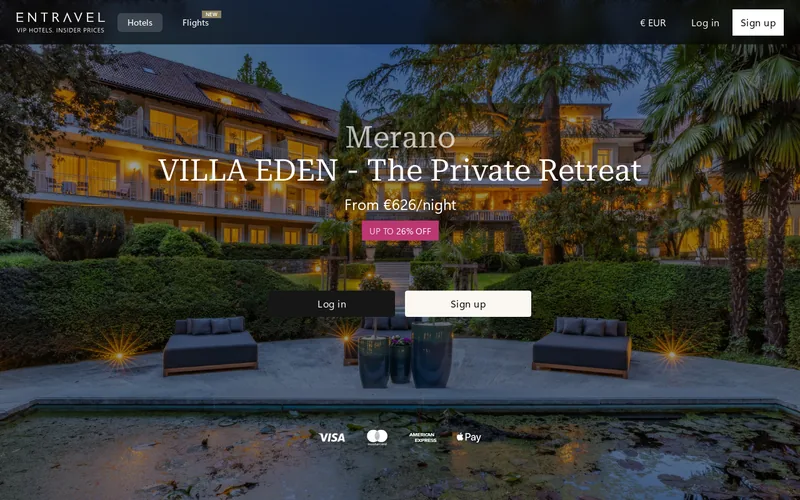 Website snapshot for Entravel