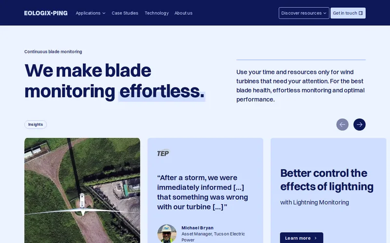 Website snapshot for Eologix