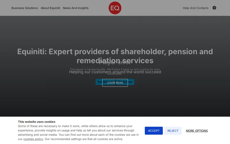 Website snapshot for Equiniti