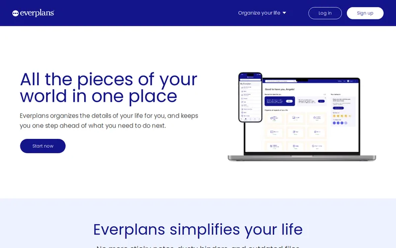 Website snapshot for Everplans