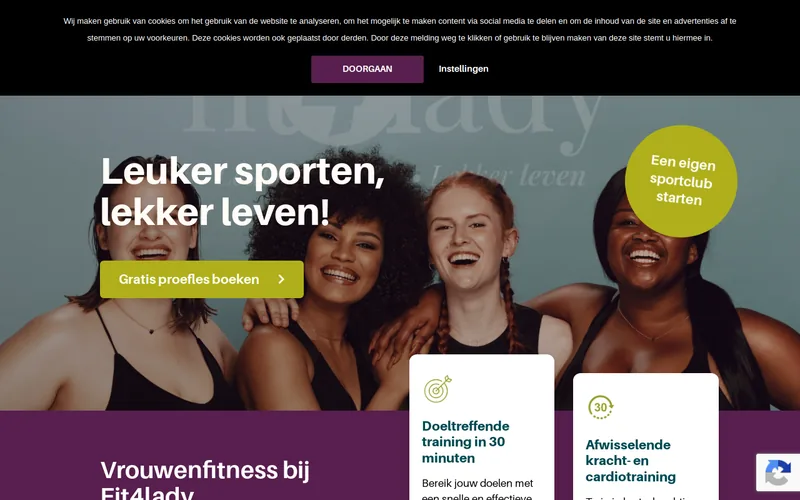 Website snapshot for Fit4lady