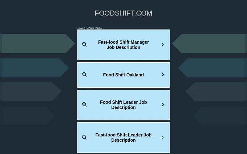 Website snapshot for Foodshift